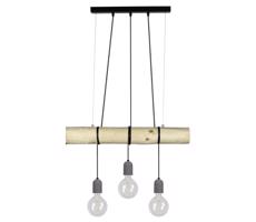 68499304 - Luster na lanku TRABO 3xE27/60W/230V borovica