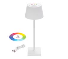 B.V.  - LED RGBW Vonkajšia stmievateľná nabíjacia lampa 4W/5V 3600mAh biela IP54