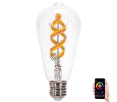 B.V. LED RGBW Žiarovka FILAMENT ST64 E27/4,9W/230V 2700-6500K -