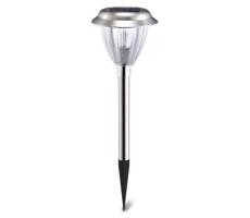 B.V.  - LED Solárna lampa LED/0,08W/2V 40,4 cm 3000K IP44 chróm