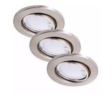 Briloner 7221-032 - SADA 3x LED Kúpeľňové svietidlo 1xGU10/3W/230V matný chróm