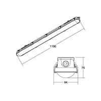 BRUMBERG Humid One Pro LED lampa do vane DALI 119cm