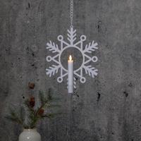 Dekoračná LED lampa Flamme Snow, vosková sviečka