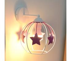 Detská nástenná lampa STARS 1xE27/15W/230V ružová/biela