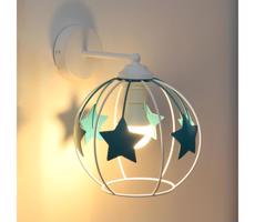 Detská nástenná lampa STARS 1xE27/15W/230V tyrkysová/biela