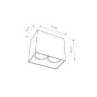 Downlight Gap v hranatom tvare 2-plameňové, biela