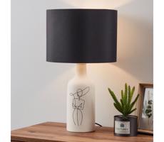 Eglo 43824 - Stolná lampa VINOZA 1xE27/40W/230V čierna/biela