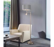 Eglo - LED Stojacia lampa TUNJA 1xE27/60W/230V + LED/2,1W pr. 38 cm chróm/šedá