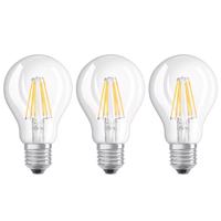 Filament LED žiarovka E27 6W teplá biela sada 3