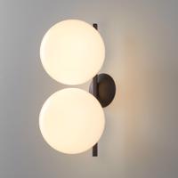 FLOS IC C/W1 Double nástenná lampa, čierna Ø20 cm