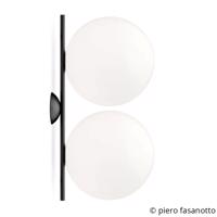 FLOS IC C/W2 Double nástenná lampa, čierna Ø30 cm