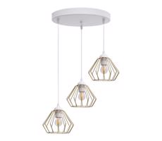 HEXE Luster na lanku CEED GOLD 3xE27/60W/230V pr. 45 cm biela/zlatá