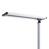 Kancelárska stojacia lampa Prios Zyair LED, strieborná 59,7 cm