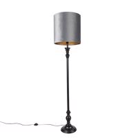 Klasická stojaca lampa čierna so sivým tienidlom 40 cm - Classico