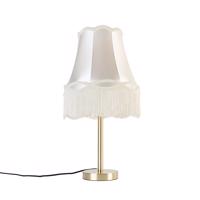 Klasická stolná lampa mosadzná s tienidlom Granny cream 30 cm - Simplo