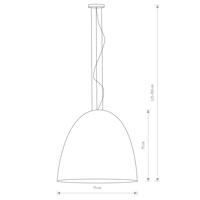 Kovové závesné svietidlo Egg XL, Ø 75 cm, biele