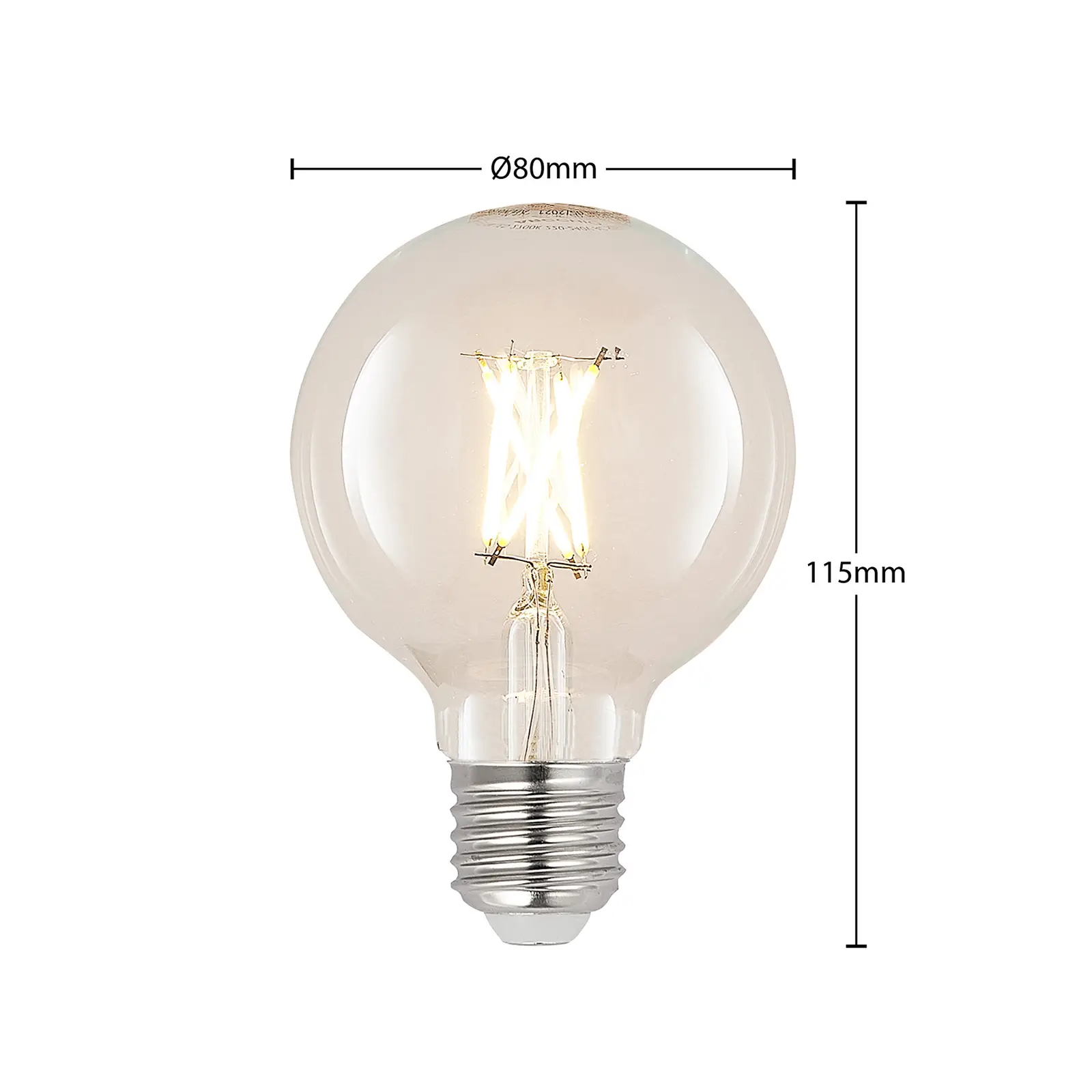 LED E27 4W G80 2 700 K filament stmieva číra 2ks