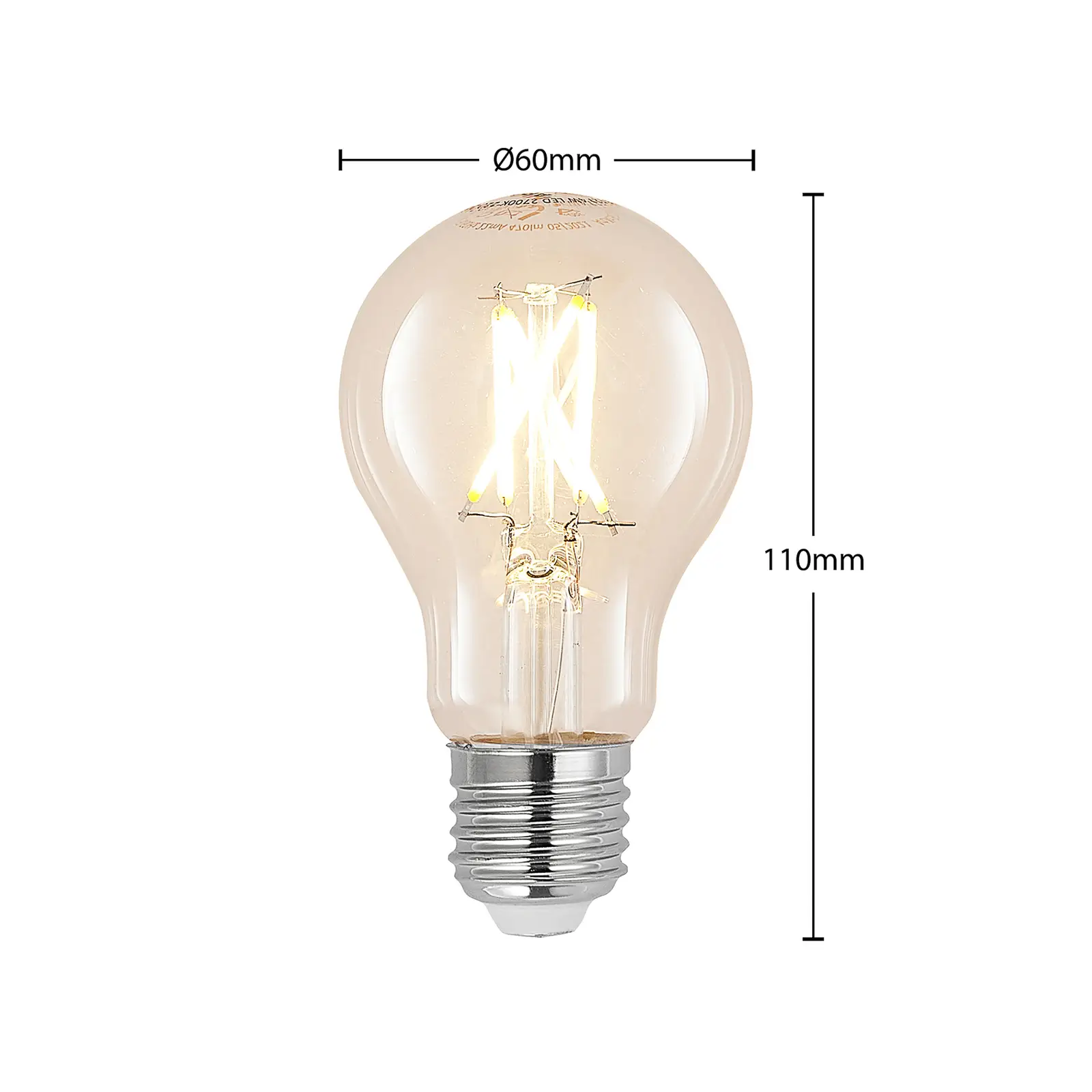 LED E27 8W 2 700 K filament stmievateľná číra 2ks