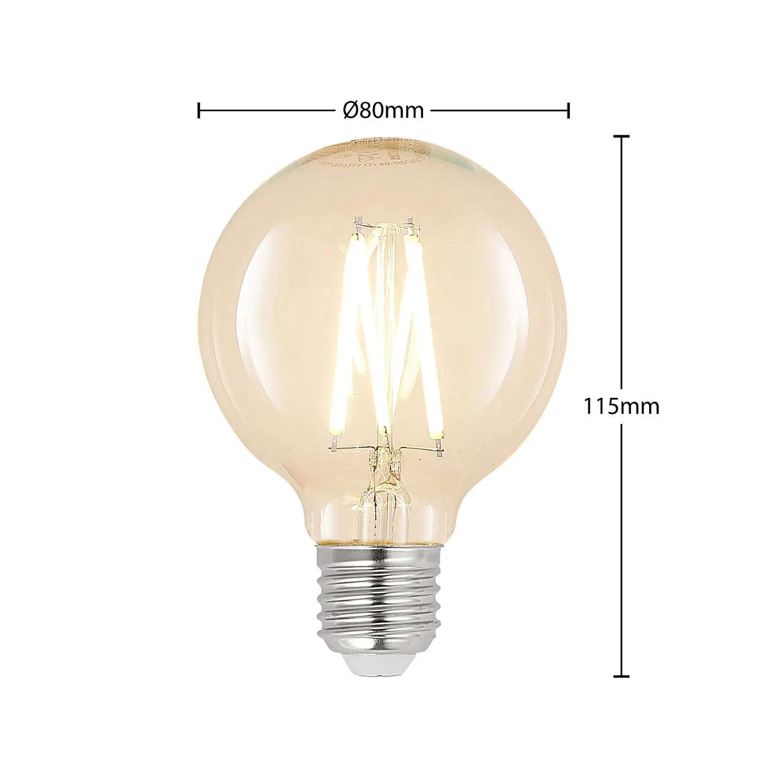 LED E27 8W G80 2 700 K filament stmieva číra 3ks