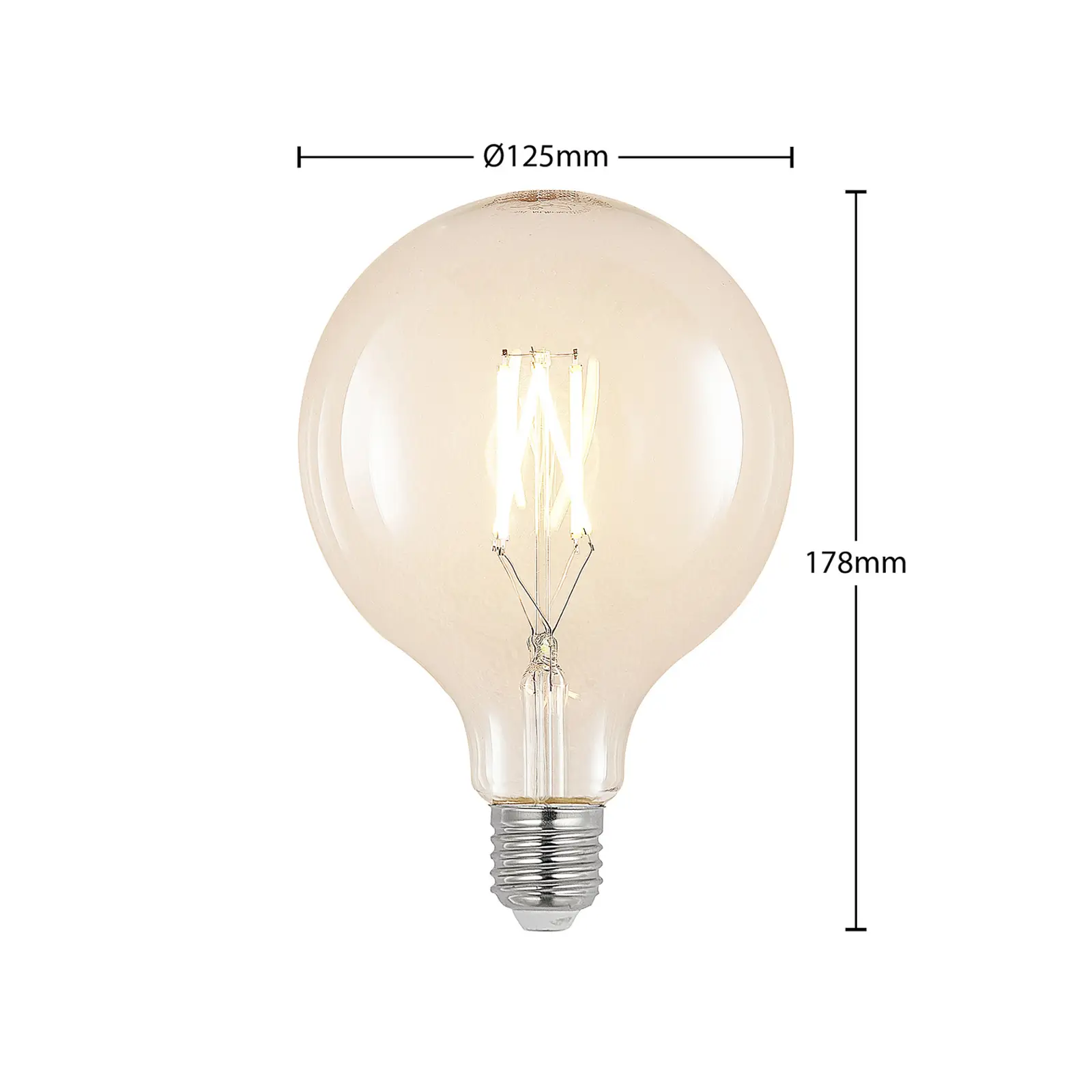 LED filament E27 6W 2700K G125 globe číra 2ks sada