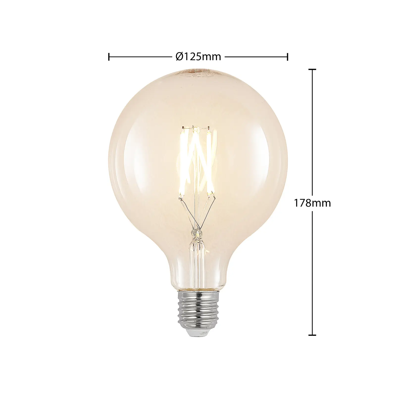 LED filament E27 8W 2700K G125 globe číra 2ks sada