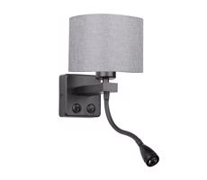 LED Flexibilné svietidlo POLO 1xE27/40W+LED/2W 230V čierna