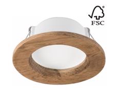 LED Podhľadové svietidlo WOODY SPOT LED/5,5W/230V 4000K orech ø 10 cm