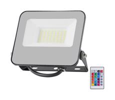 LED RGBW Stmievateľný reflektor LED/30W/230V IP65 šedá + DO