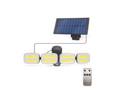 LED Solárny reflektor so senzorom 4xLED/2,5W/6V IP65 + diaľkové ovládanie