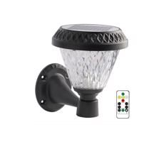 LED Stmievateľná solárna nástenná lampa LED/0,8W/5,5V IP44 + diaľkové ovládanie