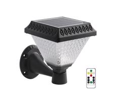 LED Stmievateľná solárna nástenná lampa LED/0,8W/5,5V IP44 + diaľkové ovládanie