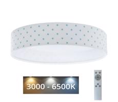 LED Stmievateľné svietidlo GALAXY KIDS LED/24W/230V hviezdičky biela/tyrkysová + DO