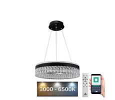 LED Stmievateľný luster na lanku LED/90W/230V 3000-6500K čierna + diaľkové ovládanie