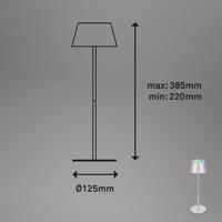 LED stolová lampa Kiki s dobíjacou batériou RGBW, matný chróm