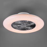 LED stropný ventilátor Visby, Ø 60 cm, biela