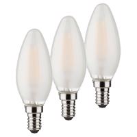 LED sviečka E14 4W 2 700K Set 3 kusov 470 lm matná