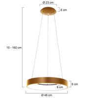 LED závesné svietidlo Ringlede, Ø 48 cm, zlatá