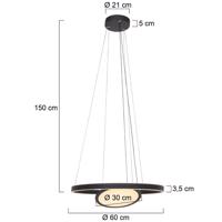 LED závesné svietidlo Ringlux 3-pl. čierna Ø 60 cm