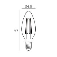 LED žiarovka, E14, 3,5 W, 2 200 K, vlákno, stmievateľná