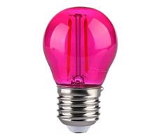 LED Žiarovka FILAMENT G45 E27/2W/230V ružová