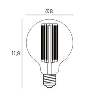 LED žiarovka Globe, E27, Ø 8 cm, 3,5 W, 2 200 K, stmievateľná