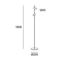 LEDS-C4 Nude Double stojaca lampa E27 zlatá/čierna