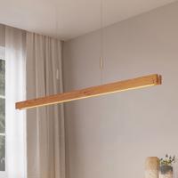 Lindby Alimara drevené závesné LED svietidlo 138cm