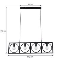 Lindby Mateja závesné svietidlo čierna 4-plameňové