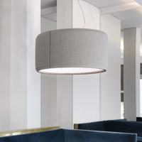 Luceplan Silenzio LED závesné svetlo sivé Ø 90cm