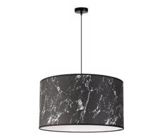 - Luster na lanku MARBLE 1xE27/40W/230V pr. 45 cm čierna/biela