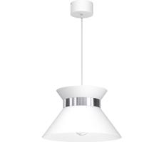 Luster na lanku NORGE 1xE27/15W/230V biela/chróm