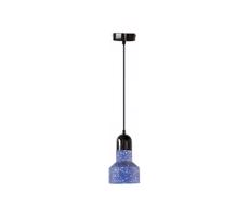 Luster na lanku TERRAZZO 1xE27/60W/230V pr. 12 cm modrá