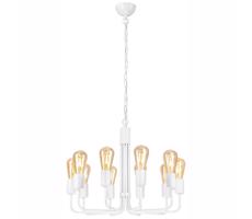 Luster na reťazi TIFFANY 10xE27/60W/230V biela