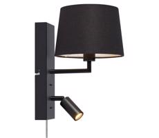 Markslöjd Markslöjd 108595 - LED Nástenná lampa s USB COMO 1xE14/40W/230V + LED/3W čierna